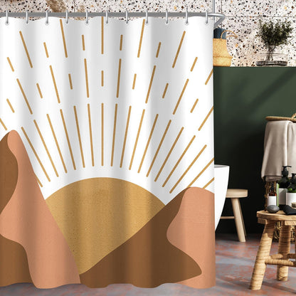 Duschvorhang 180x200cm Sonne Impression Polyester Badezimmer 12 Ösen
