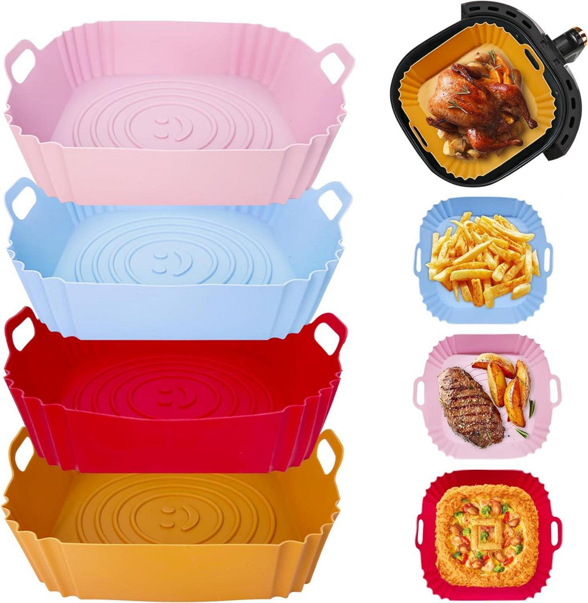 Silikonform für Heißluftfritteuse 4er Set Airfryer Zubehör