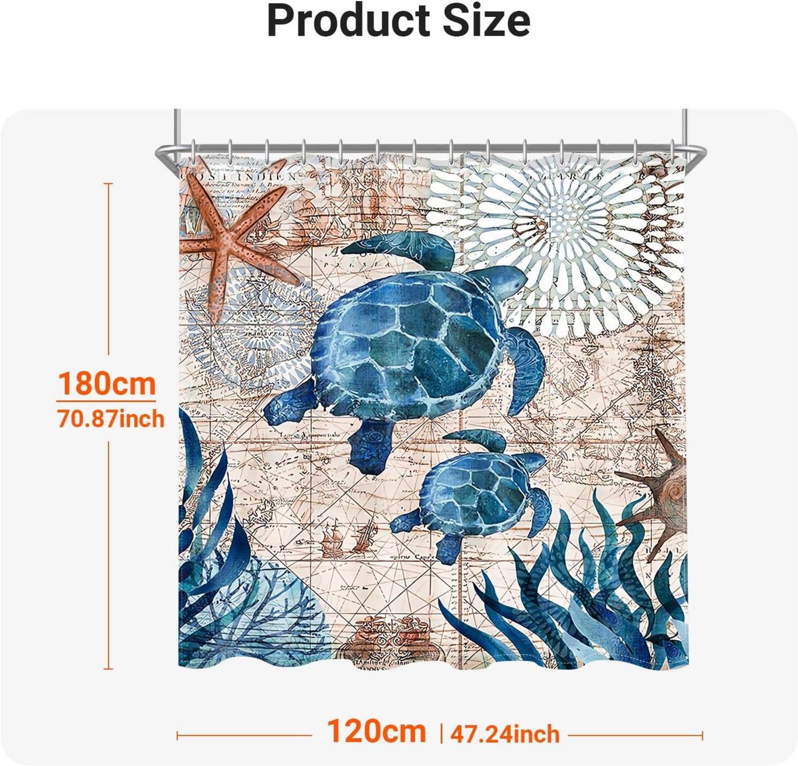 Duschvorhang Meeresschildkröte 120x180cm Wasserabweisend Antischimmel