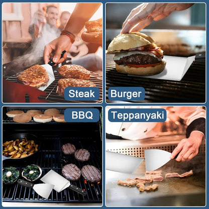 Herogo Grillspachtel Set Edelstahl Teppanyaki BBQ Zubehör