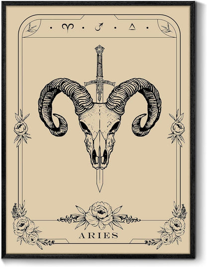 Leinwand Bilder Widder Tarot Schlafzimmer Wandkunst 40x60 Schwarz