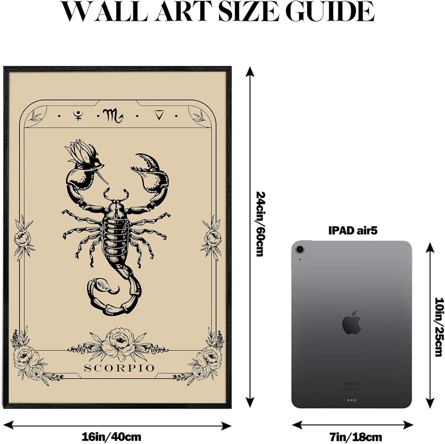 Konstellation Leinwand Bild Skorpion Tarot Schwarz 40x60 cm Wandkunst