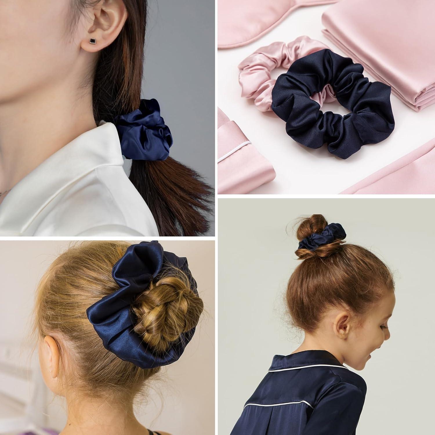 LILYSILK 100% Seide Haarringe Damen Pferdeschwanzhalter 2er Pack
