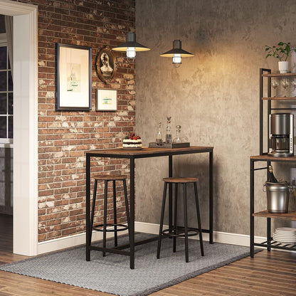 HOOBRO Barhocker 4er Set, Rustikales Braun & Schwarz