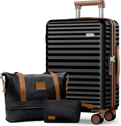 SHOWKOO Hartschalenkoffer Set XL 3tlg Schwarz Elegante