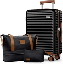 Moderne Hartschalenkoffer Set Schwarz 3-teilig SHOWKOO