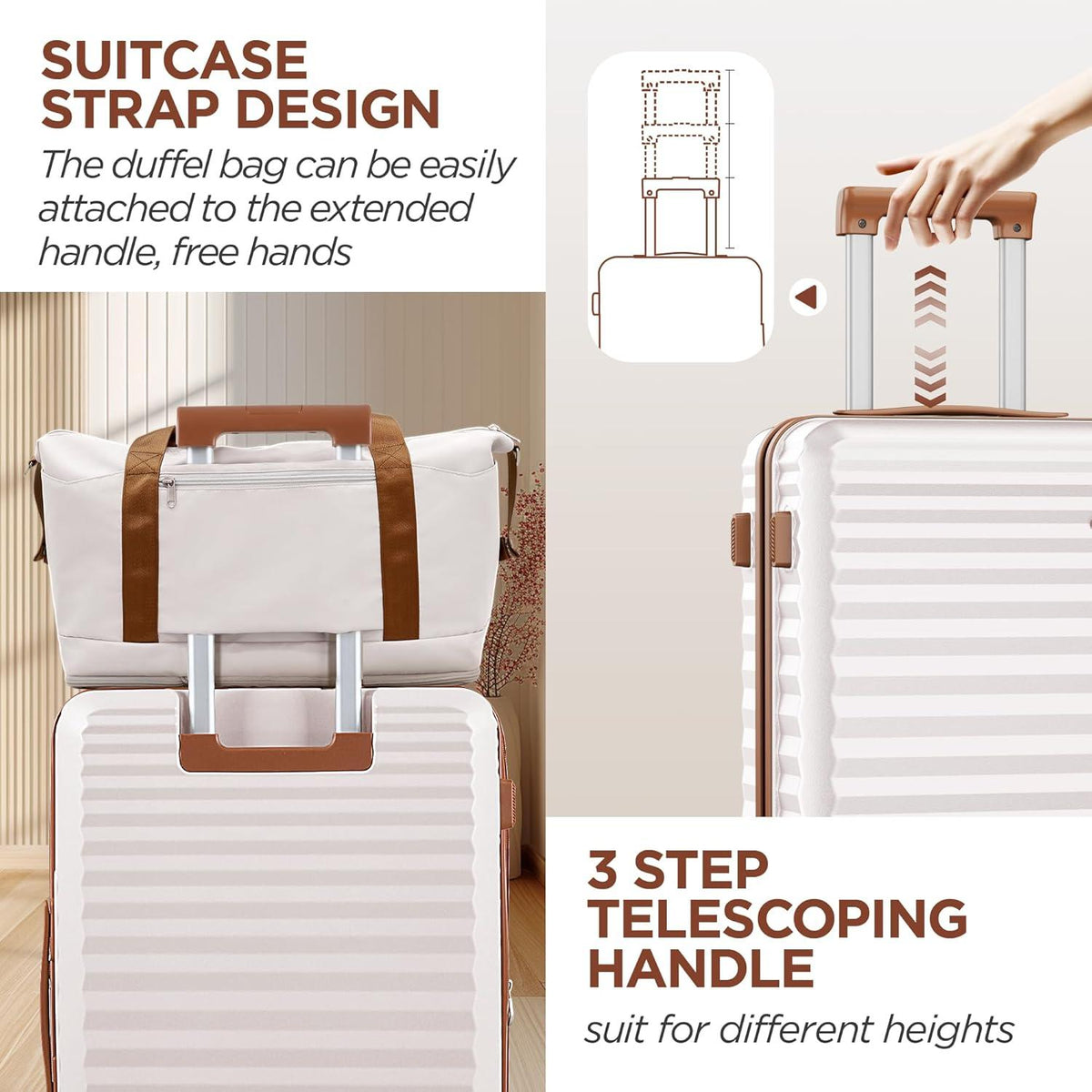 SHOWKOO Großer Hartschalenkoffer Set XL 3tlg Erweiterbar Blau