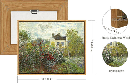 Hyidecorart Vintage Leinwandbild mit Holzrahmen 20x25cm Claude Monet Garten