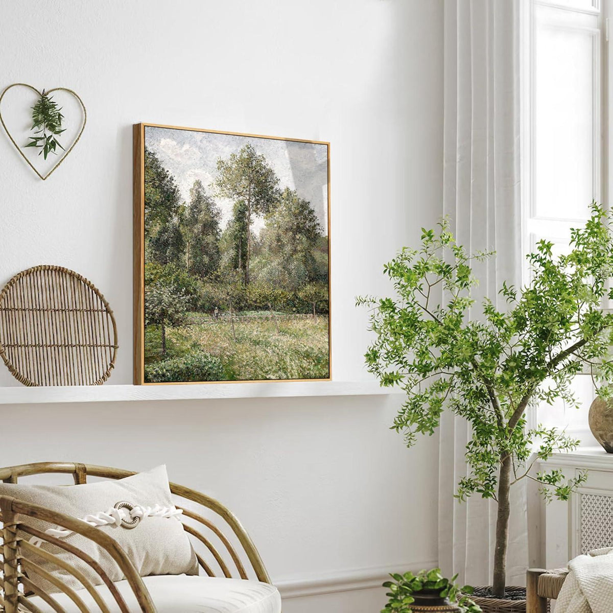 Vintage Leinwandbild Holzrahmen 30x40 cm Wanddeko Natur