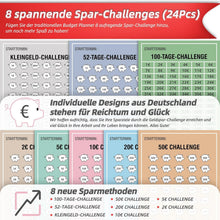 2024 Geld Sparen Challenge Buch mit 8 Sparchallenges