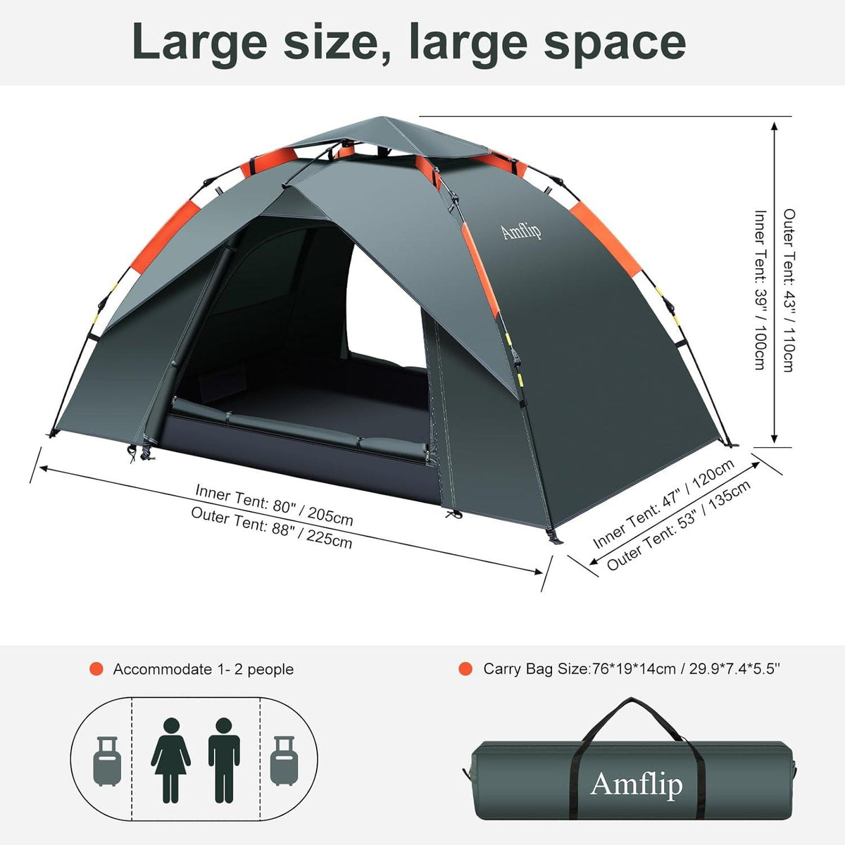 Campingzelt Automatisches Pop Up Ultraleichtes Kuppelzelt 4
