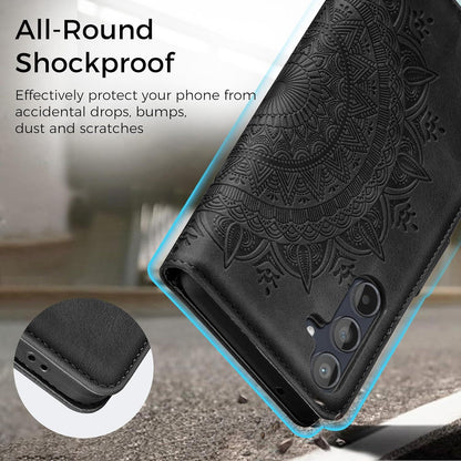 Samsung Galaxy A55 5G Lederhülle Wallet Cover Schwarz