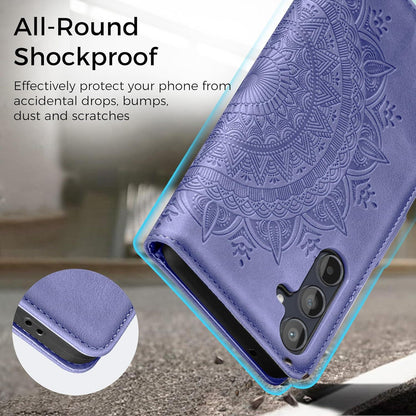 Lederhülle Samsung Galaxy A55 5G Flip Wallet PU Case Lila