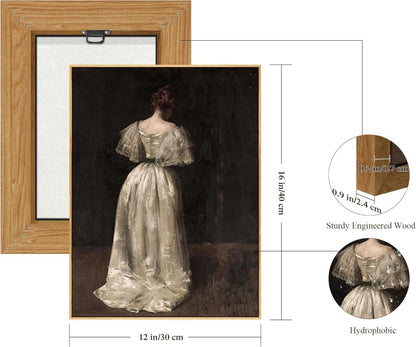 Dame des 17. Jh. Vintage Leinwandbild Holzrahmen 30x40cm