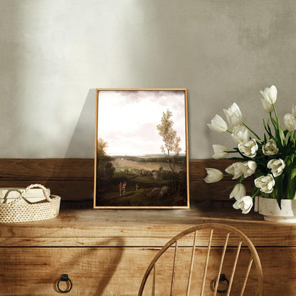 Vintage Leinwandbild Natur Landschaft 20x25 cm mit