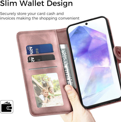 Samsung Galaxy A55 5G Lederhülle - Flip Wallet Schutzhülle