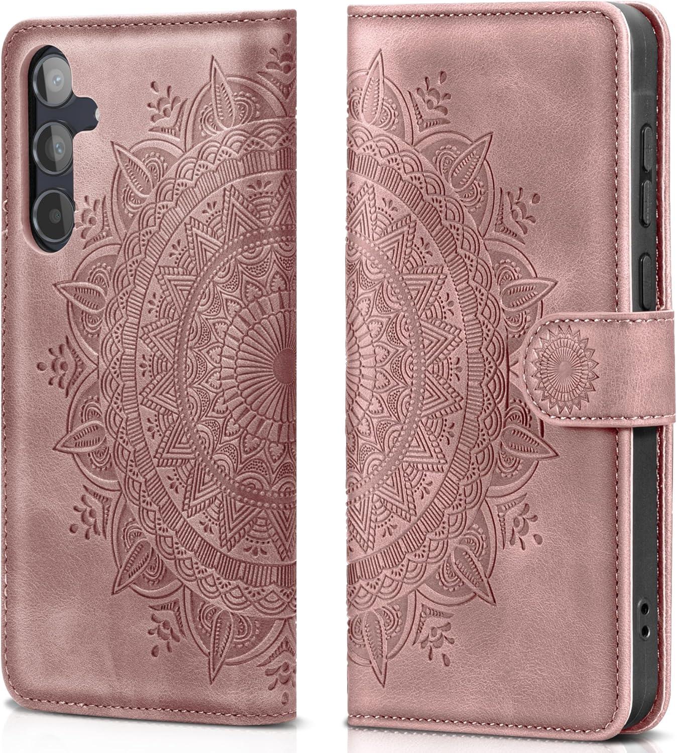 Samsung Galaxy A55 5G Lederhülle Wallet Case Rosa