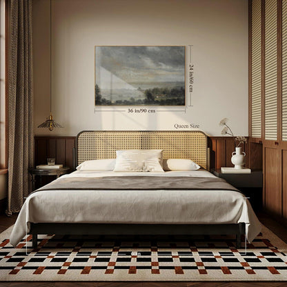 Vintage Leinwandbild mit Holzrahmen, 60x90 cm Naturlandschaft