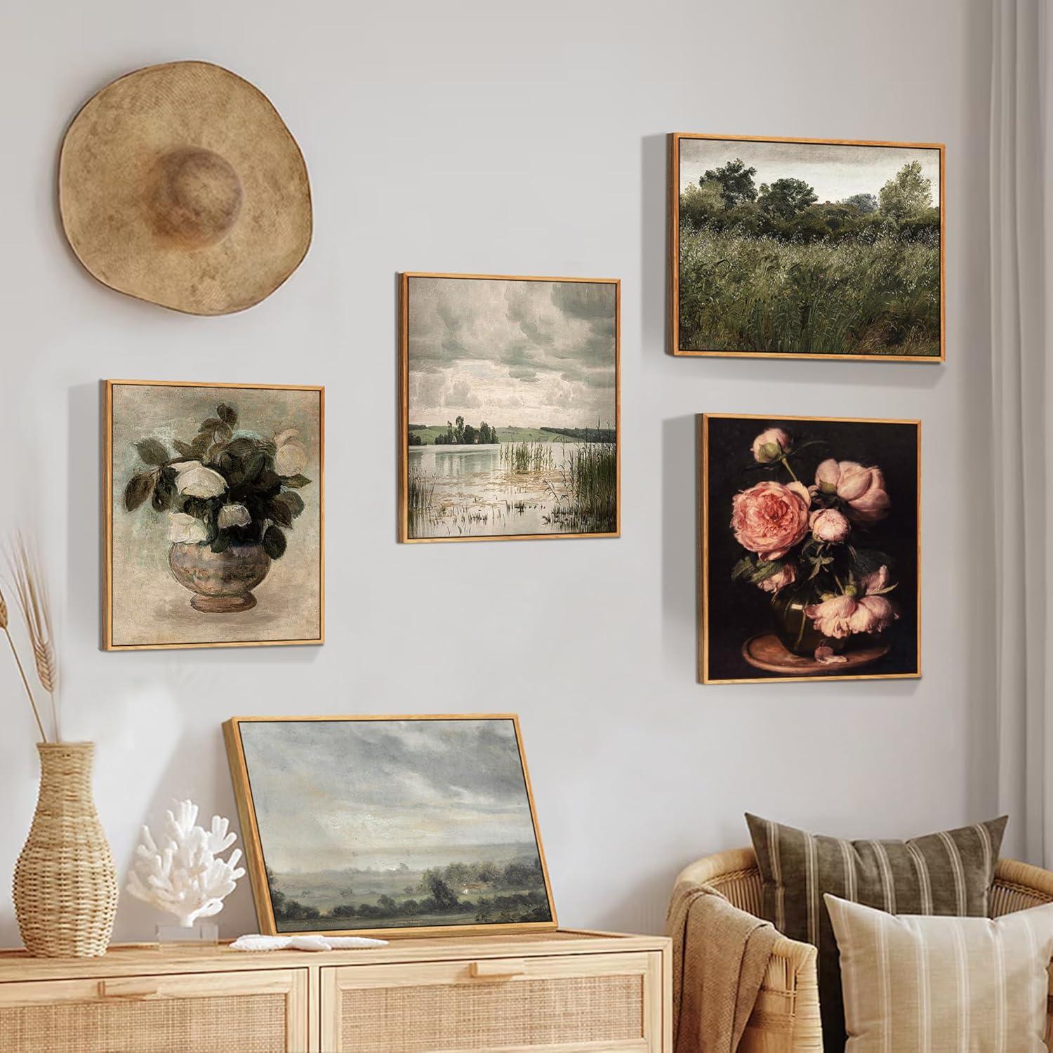 Hyidecorart Vintage Leinwandbilder mit Holzrahmen 20x25 cm Wohnzimmer Schlafzimmer Kunstbild