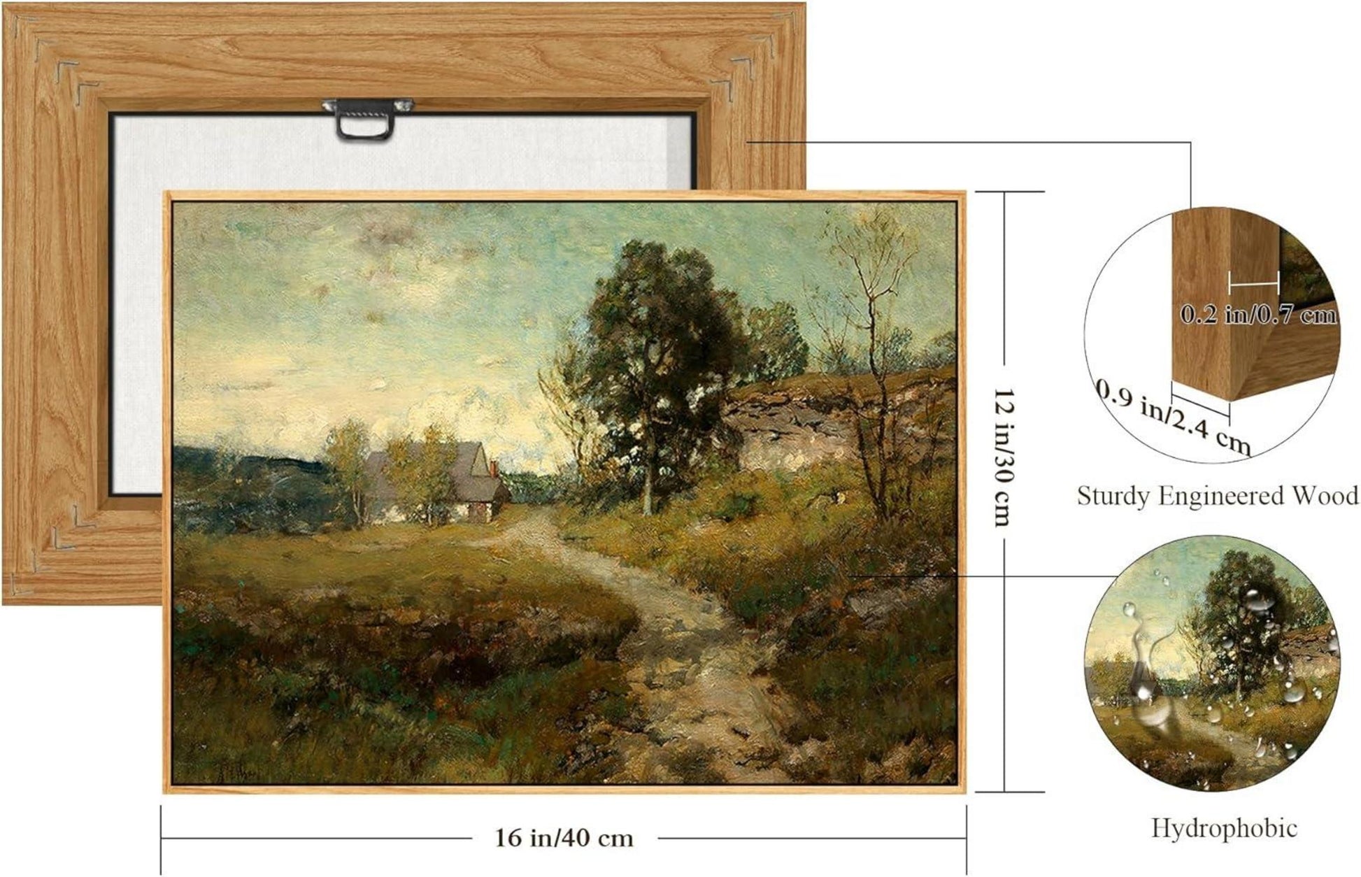Leinwandbild Vintage Holzrahmen 30x40 cm Wandbilder Wohnzimmer ländlich