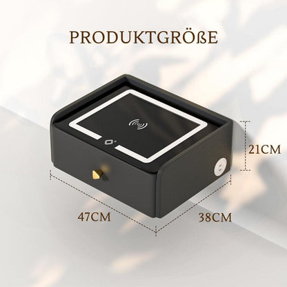 Schwarz Hängender Nachttisch mit Ladestation USB 12W LED