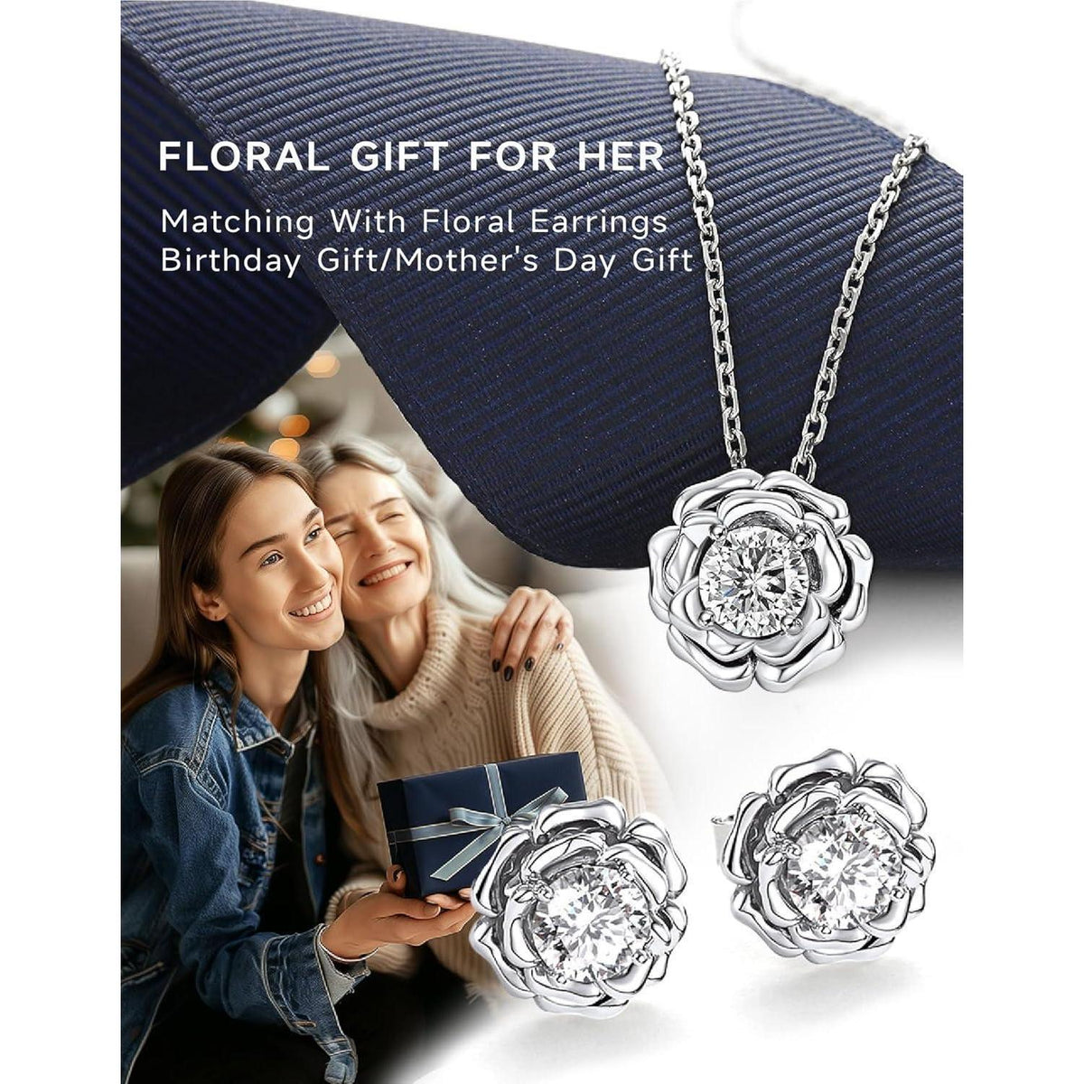 Halskette Herz Moissanite 1 Karat Silber 925 Rosegold Geschenk für Frauen