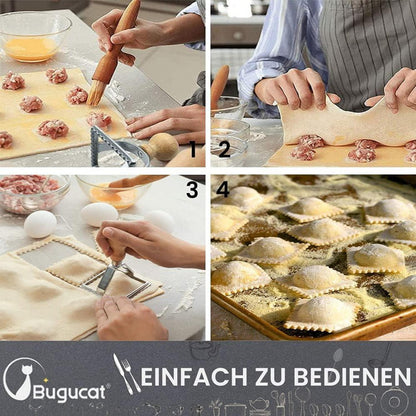 Ausstechformen Ravioli Teigtaschenrad Former Set Holzgrifferset
