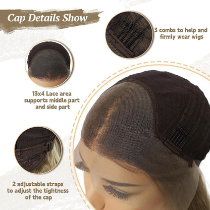 Braune Körperwellen Lace Front Perücke 22 Zoll Synthetisch