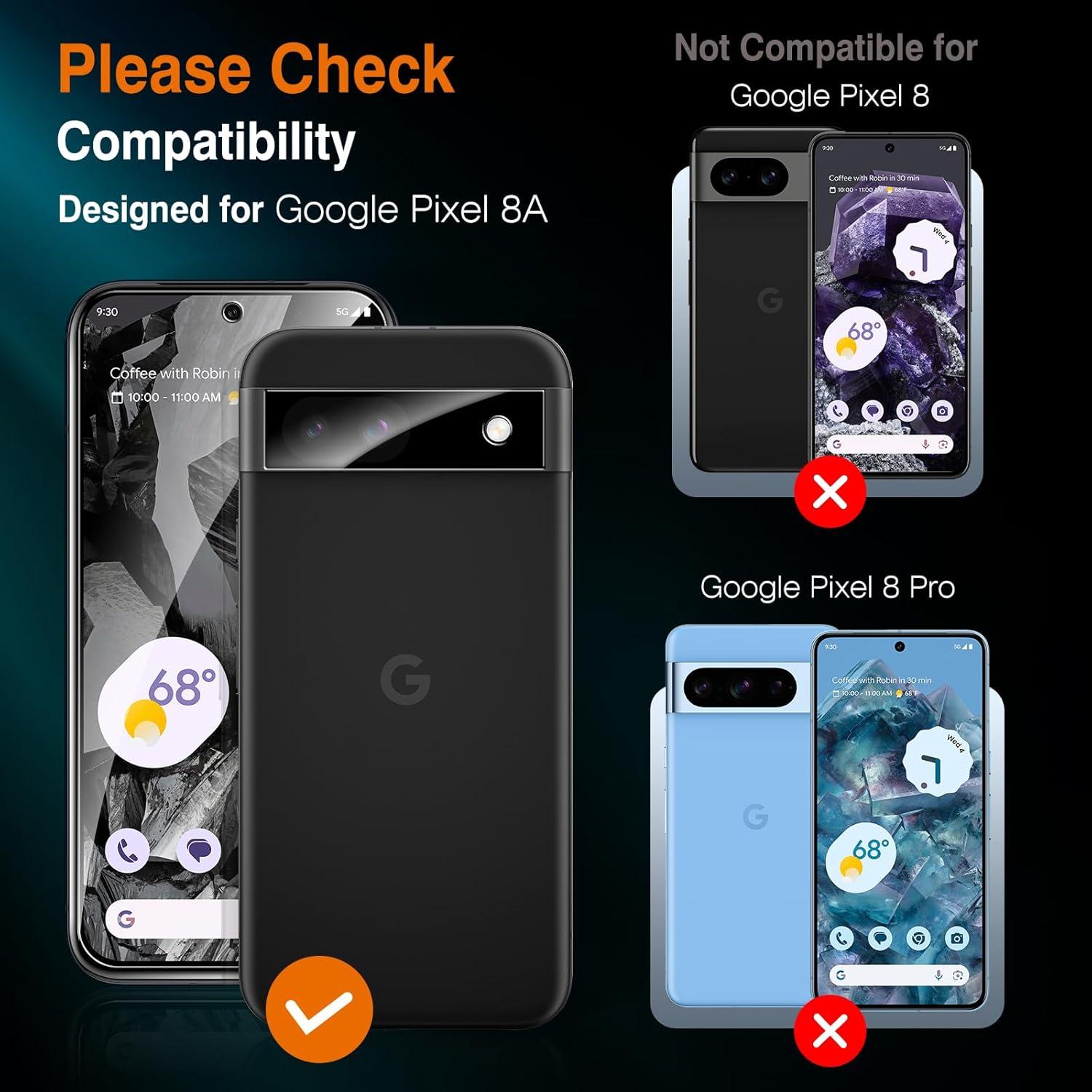Google Pixel 8a Panzer Schutzfolie 2+2 Set - HD