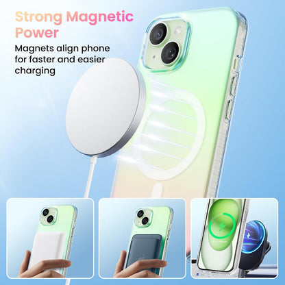 ORNARTO Hue iPhone 15 Hülle Magsafe Anti-Vergilbung 6.1 Zoll Polarlicht