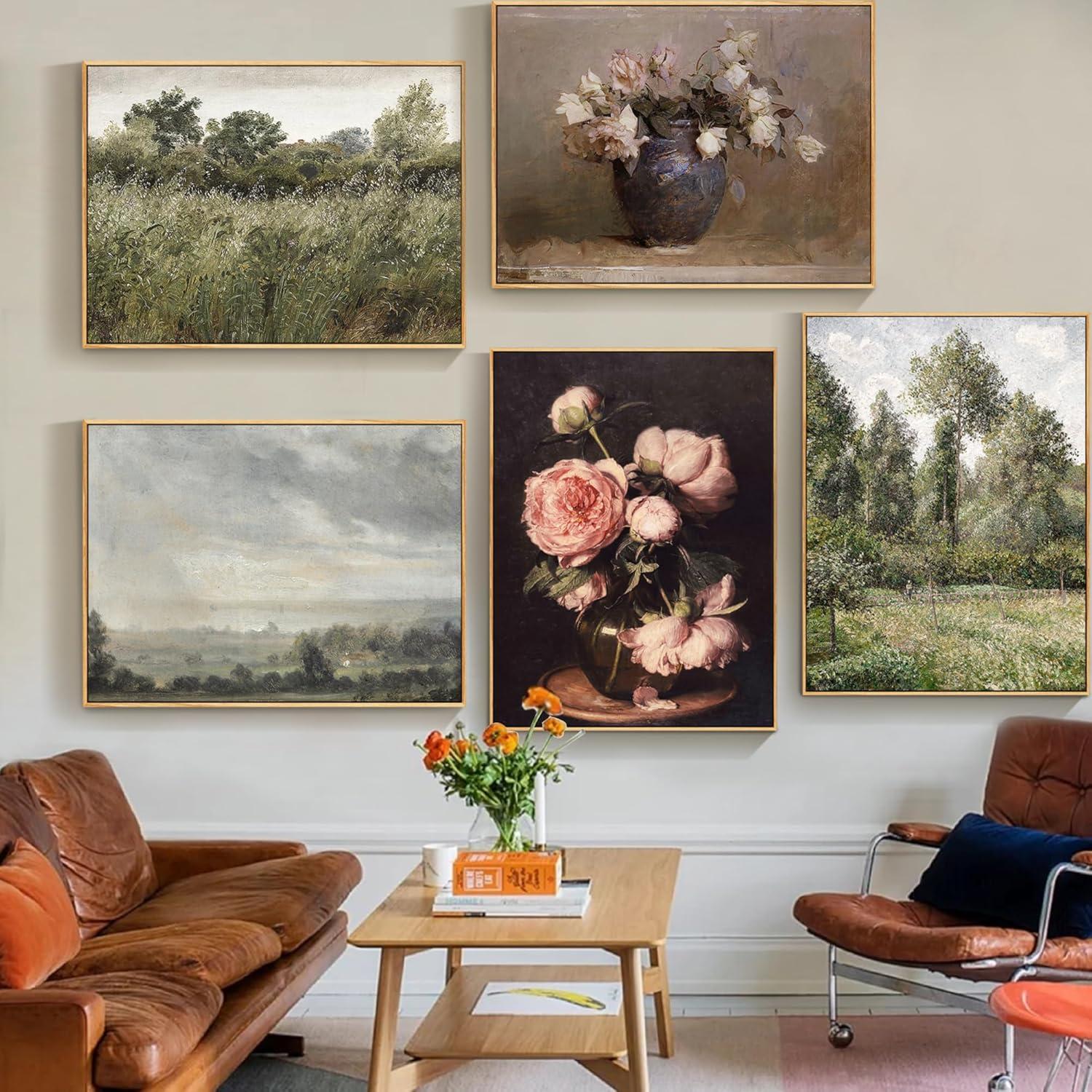 Vintage Leinwand Bilder mit Holzrahmen 30x40cm Wohnzimmer Deko