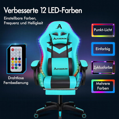 Gaming Stuhl RGB LED Massage Gaming Chair mit