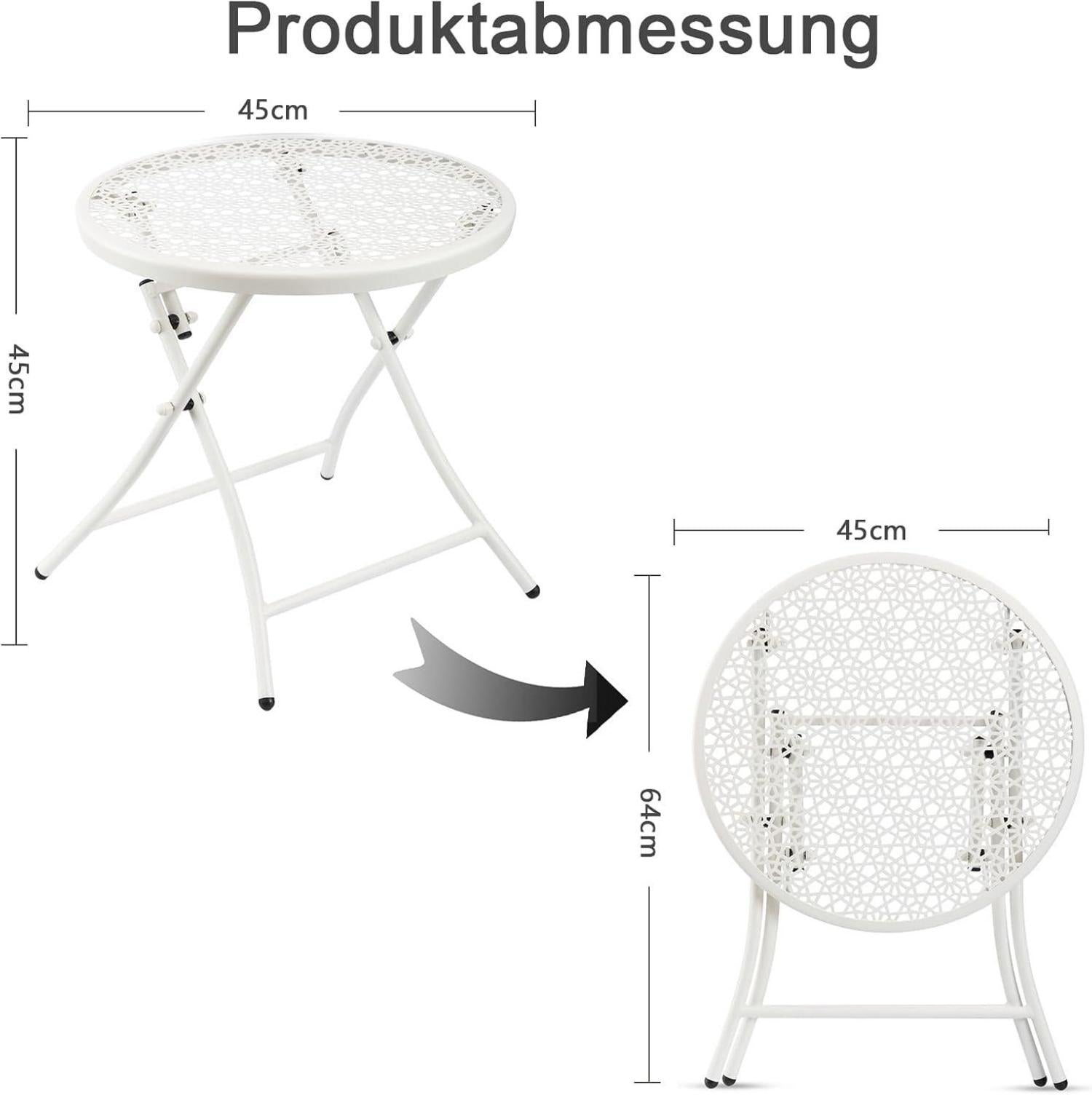 Faltbarer Outdoor Metall Beistelltisch mit