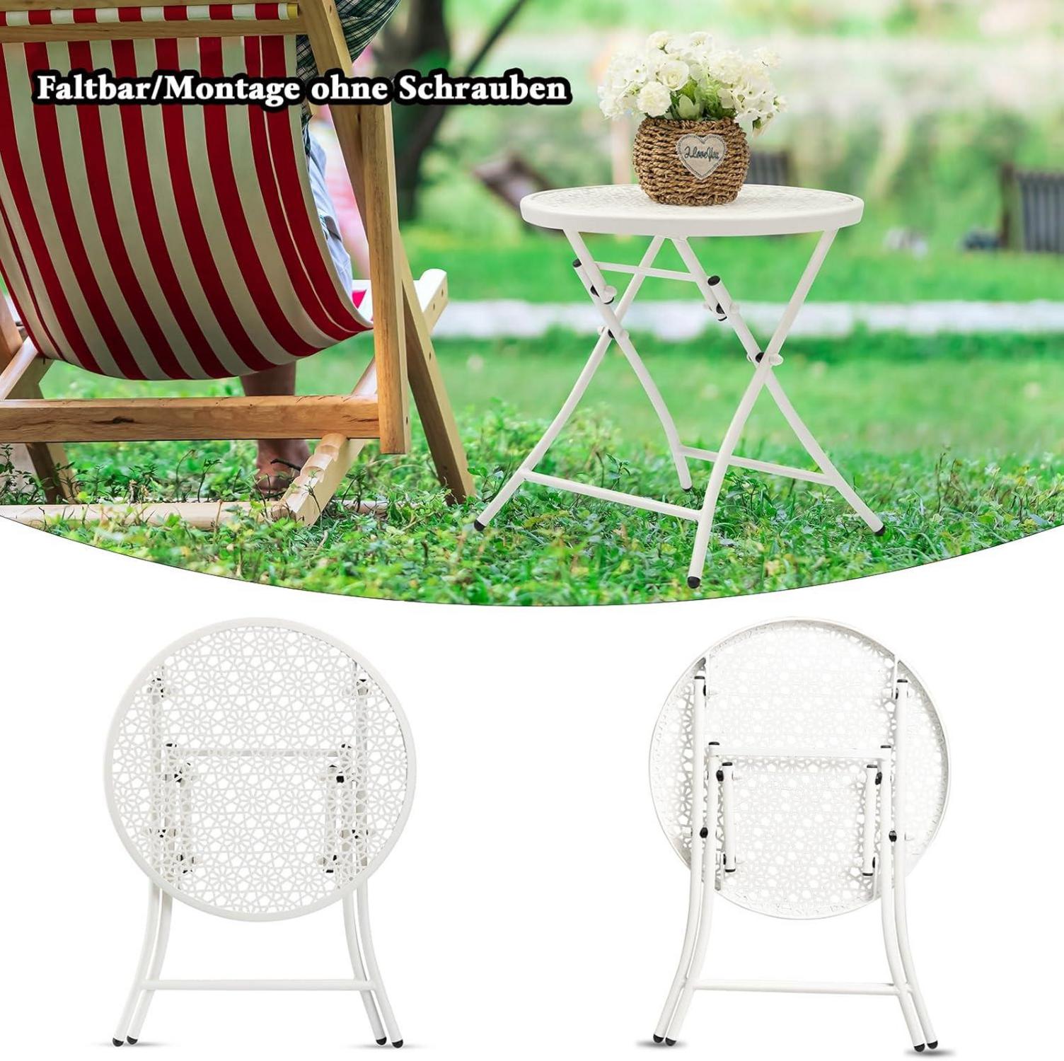 TeoKJ faltbarer Outdoor Beistelltisch mit