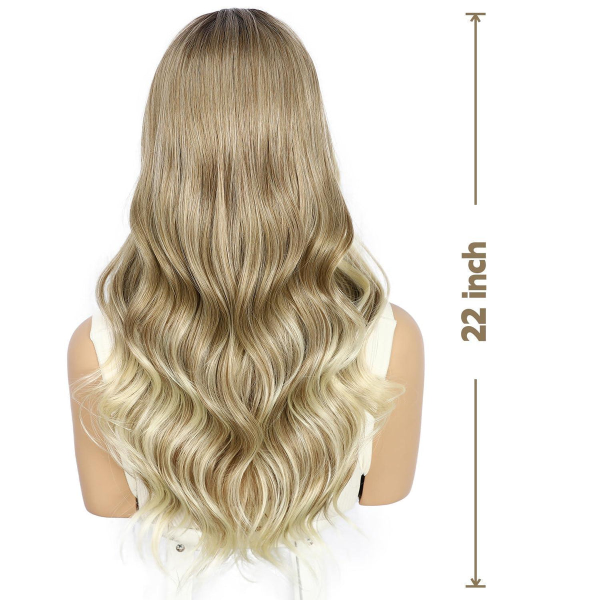 Blonde Körperwelle Lace Front Perücke 22 Zoll Synthetisch