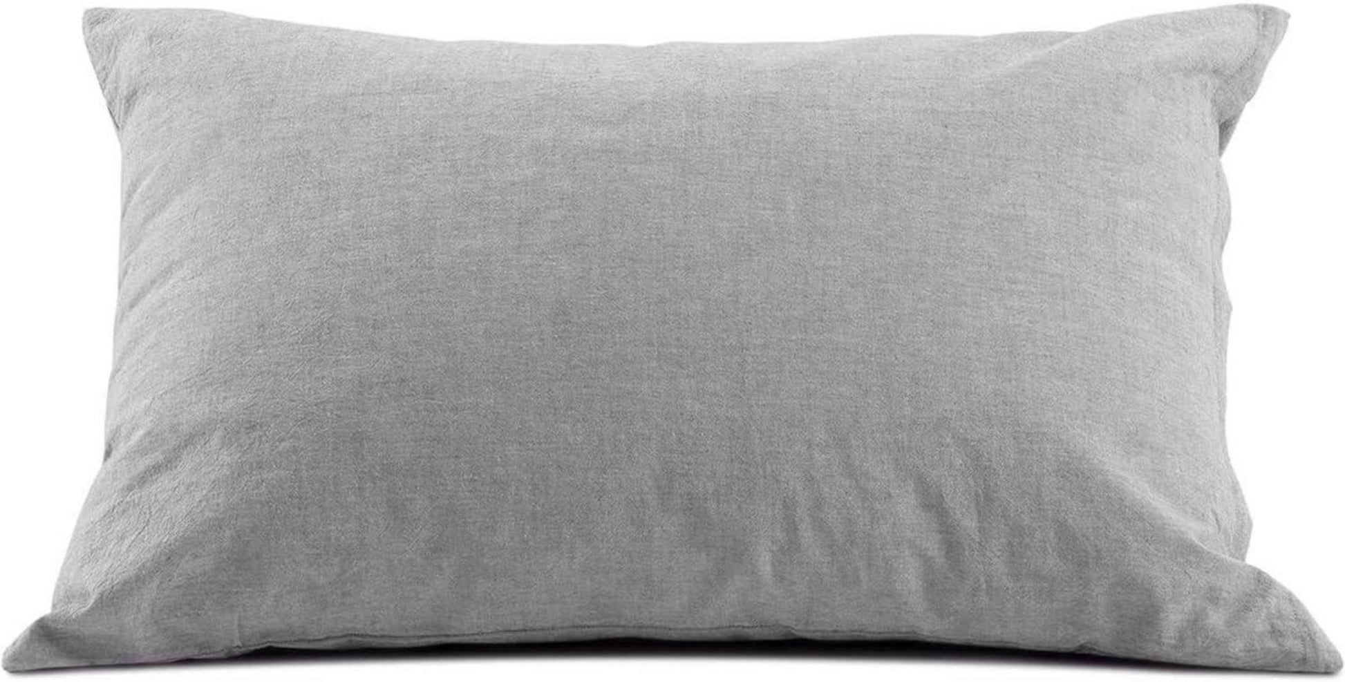 Kissenbezug 40x70 cm 2er Set - 100% Baumwolle Grau mit
