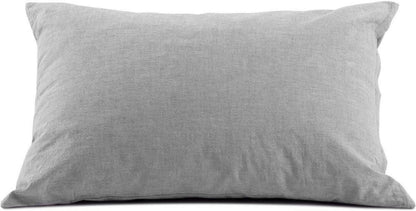 Kissenbezug 40x70 cm 2er Set - 100% Baumwolle Grau mit