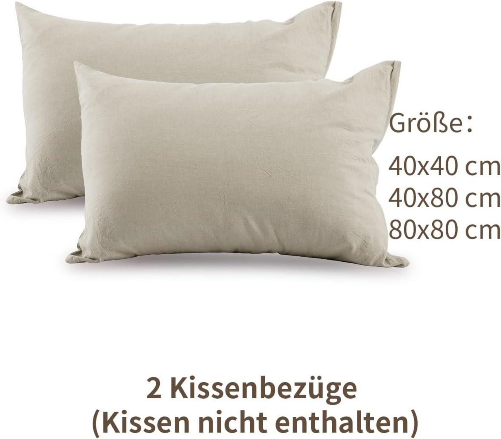 Atsense 2er Set Kissenbezug 40x70cm - 100% Baumwolle Reißverschluss Oeko-TEX
