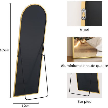 Ganzkörperspiegel Standspiegel Gold 165x60 cm – Modern & Elegant