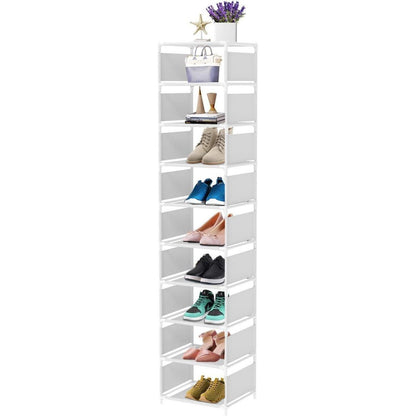esonstyle 10 Ebenen Metall Schuhregal schmal Platz Sparende