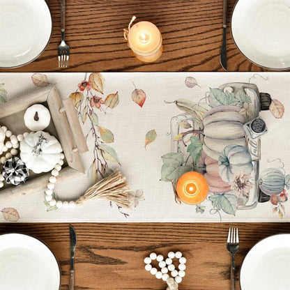 Artoid Mode Aquarell Kürbisse Herbst Tischläufer 40x140 cm Beige