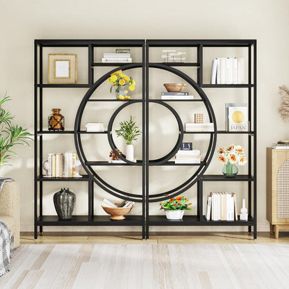 Industrielles Bücherregal 179cm – Geometrisches Regal mit Metallrahmen