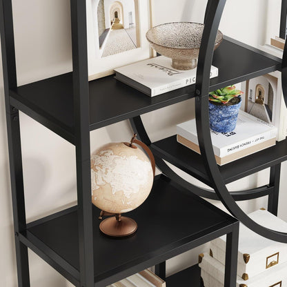 Industrielles Bücherregal 179cm – Geometrisches Regal mit Metallrahmen