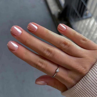 24er Set Pink Metallic Press on Nägel - Glossy Kunstnägel