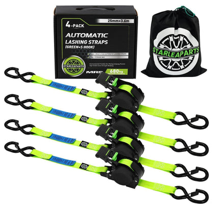 Automatischer Spanngurt-Set (4er) – 3,6m, 340KG, Grün