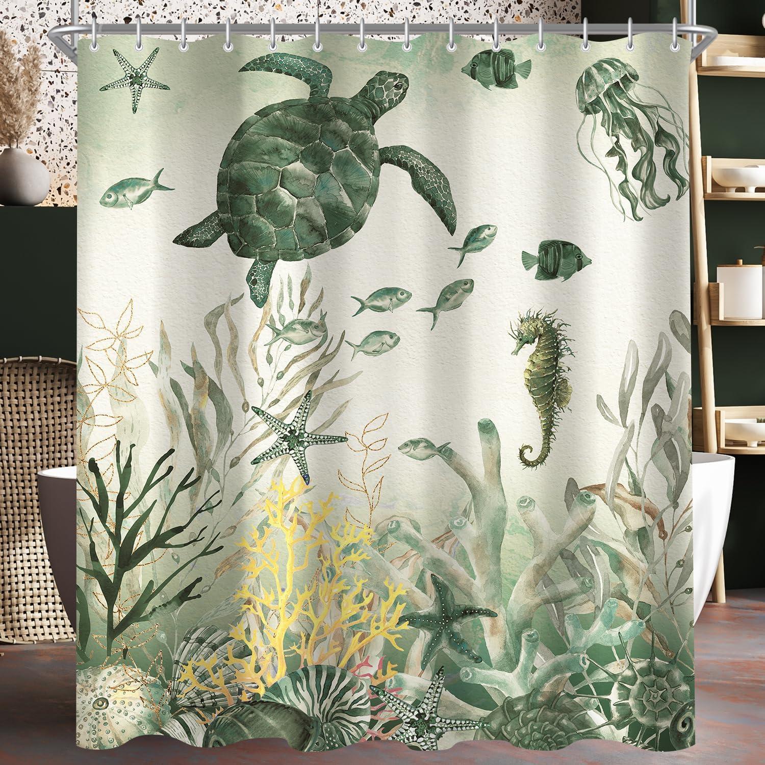 Duschvorhang Meeresschildkröte Textil wasserabweisend 240x200cm