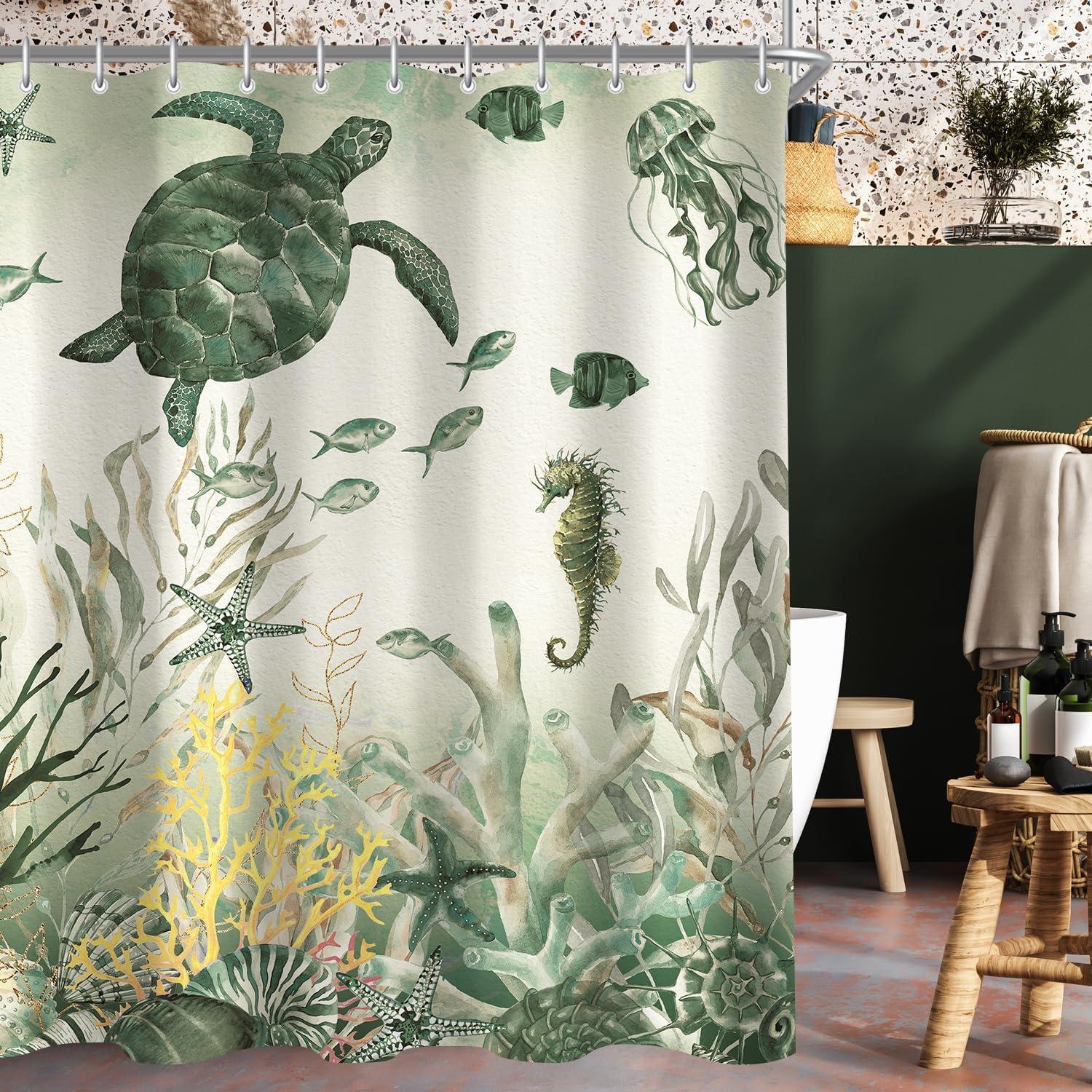 Duschvorhang Meeresschildkröte 240x200cm Antischimmel Textil