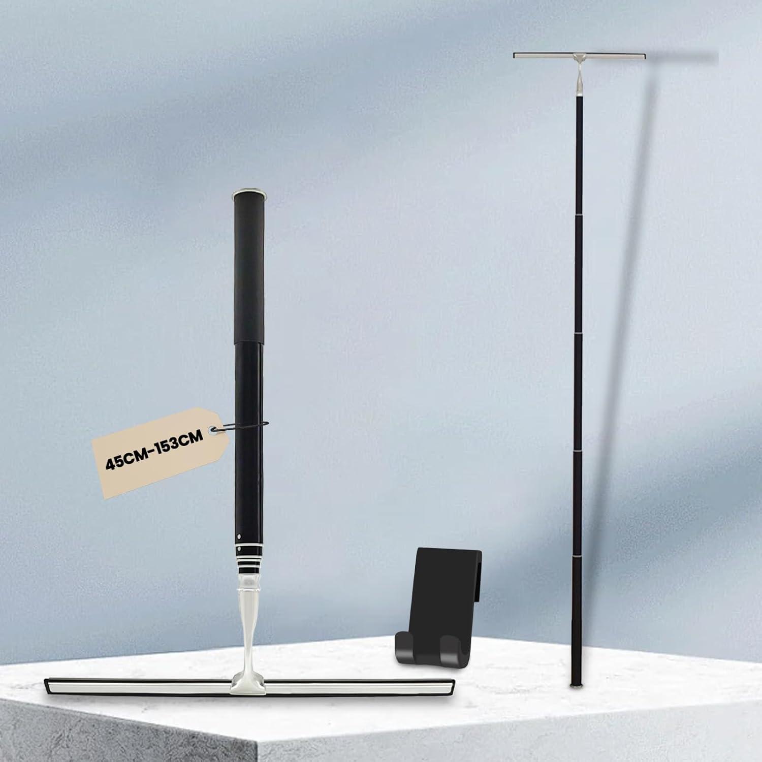 Duschabzieher Set ohne Bohren 35cm-153cm einziehbar