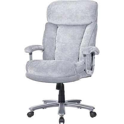 Ergonomischer Bürostuhl 200kg, Samt Drehstuhl Grau, Gaming