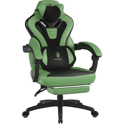 Gaming Stuhl Stoff mit Fußstütze und Massagefunktion Grün